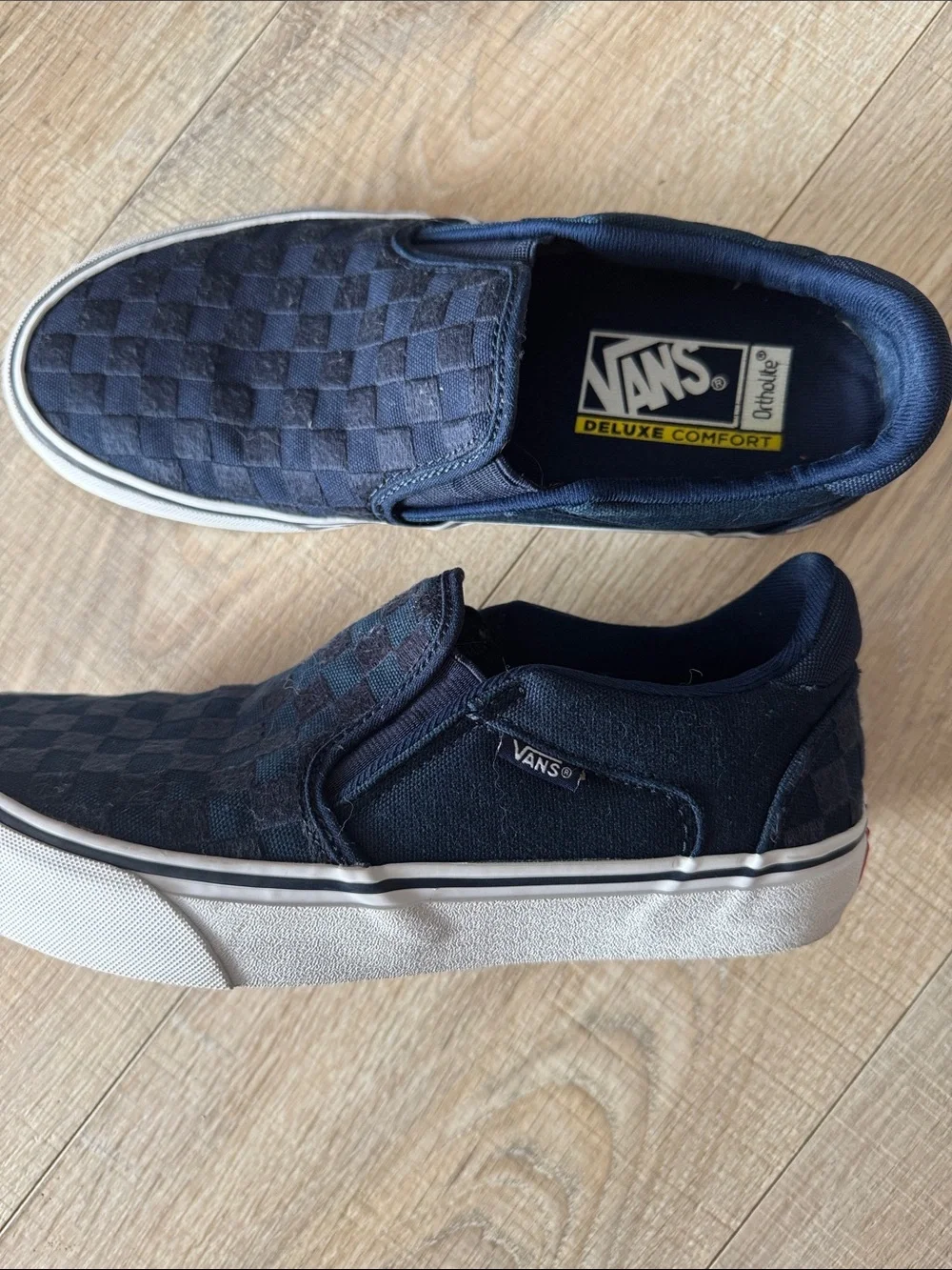 Vans Slip-On Checkerboard in Navy and Black
